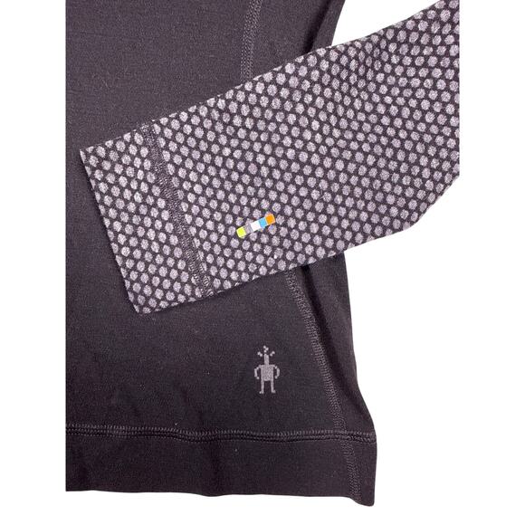 Smartwool Base Layer Thermal Merino Quarter Zip Women's Medium Black Grey Dot - Picture 6 of 9